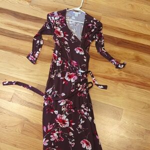 Long sleeve Maternity wrap dress